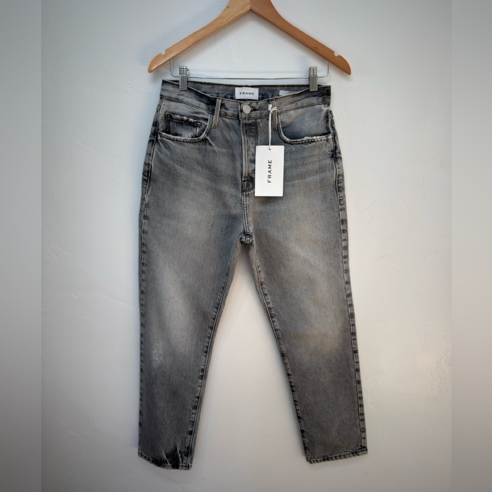 🆕 Frame Everwood Le Original High Rise Straight Leg Gray Jeans, New with Tags